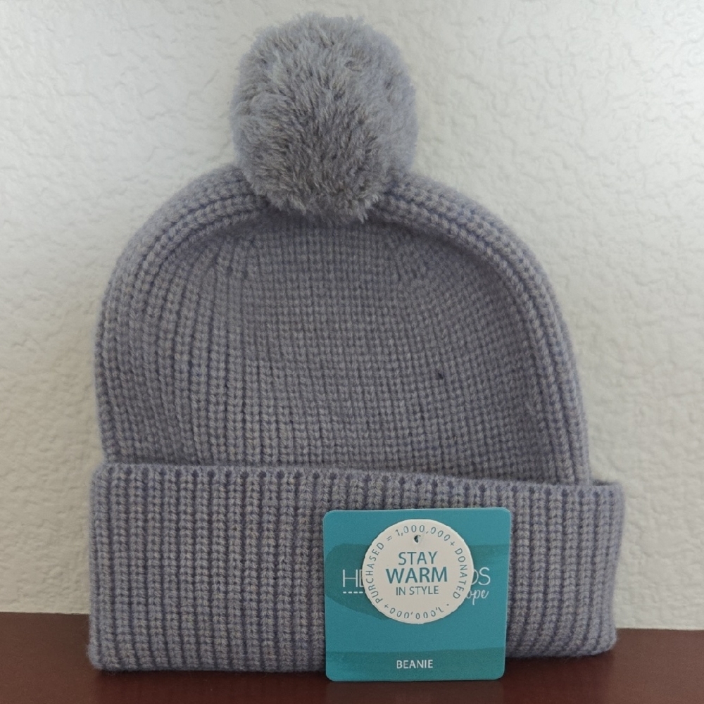 Cozy Heather Gray Pom-Pom Beanie